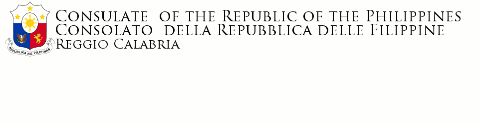 Consulate of Republic of Philippines  – Consolato della Repubblica della Filippine di Reggio Calabria
